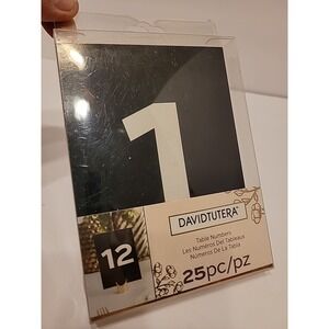 David Tutera‎ Bridal Collection Wedding Table Numbers 1-25 25 Pc Black  New